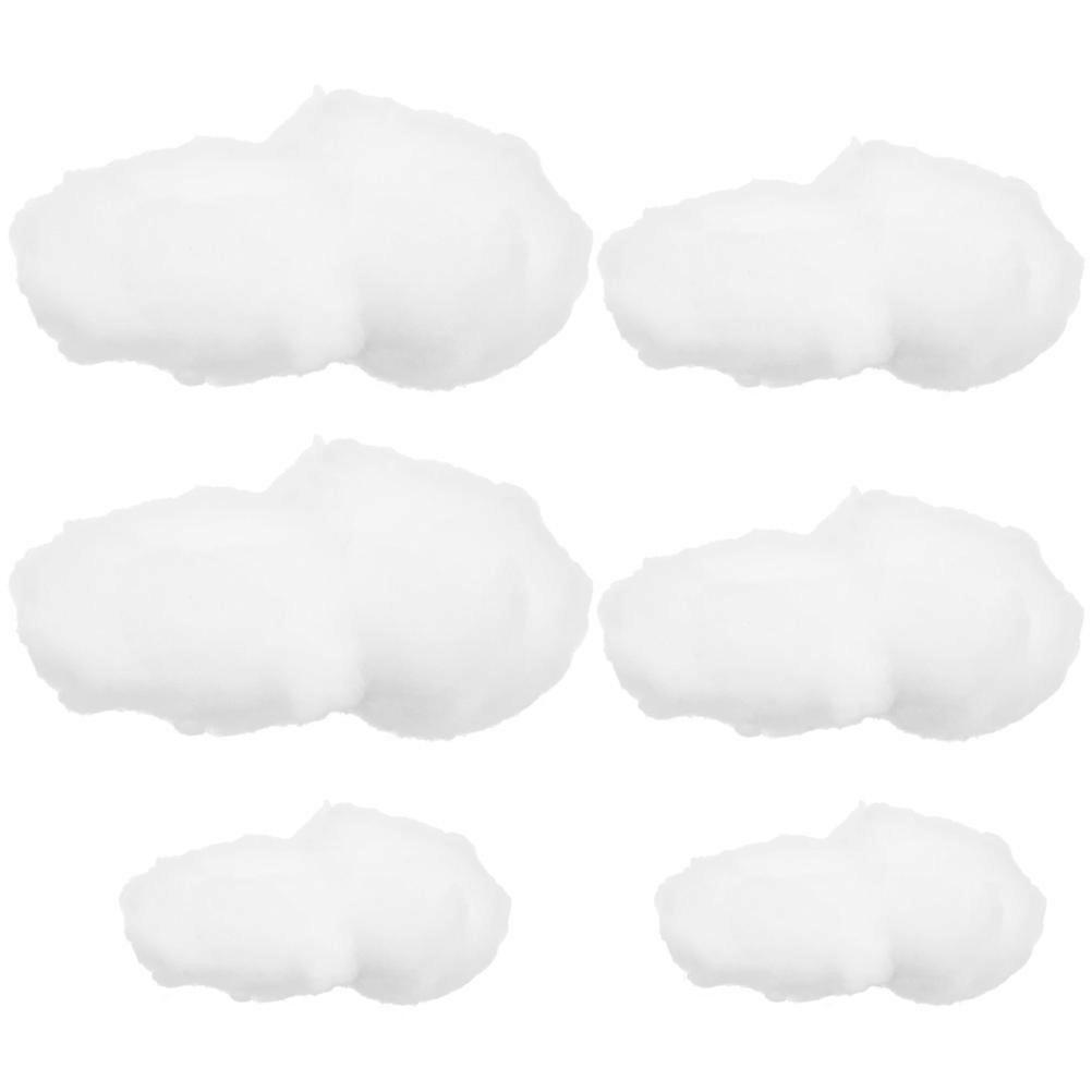 6pcs Realistic Cloud Model Prop Reusable Hanging Ornament for Show Window Display