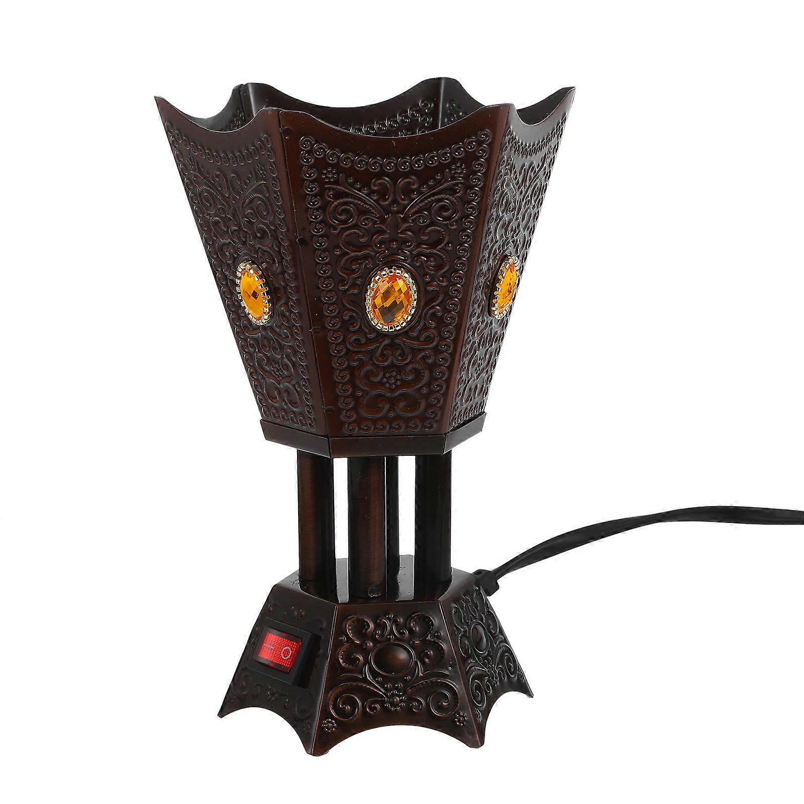 Plug In Censer Burner Metal Electric Incense Burning Relaxing Copper 6.7×4.5×4.5in Home Use 1Set