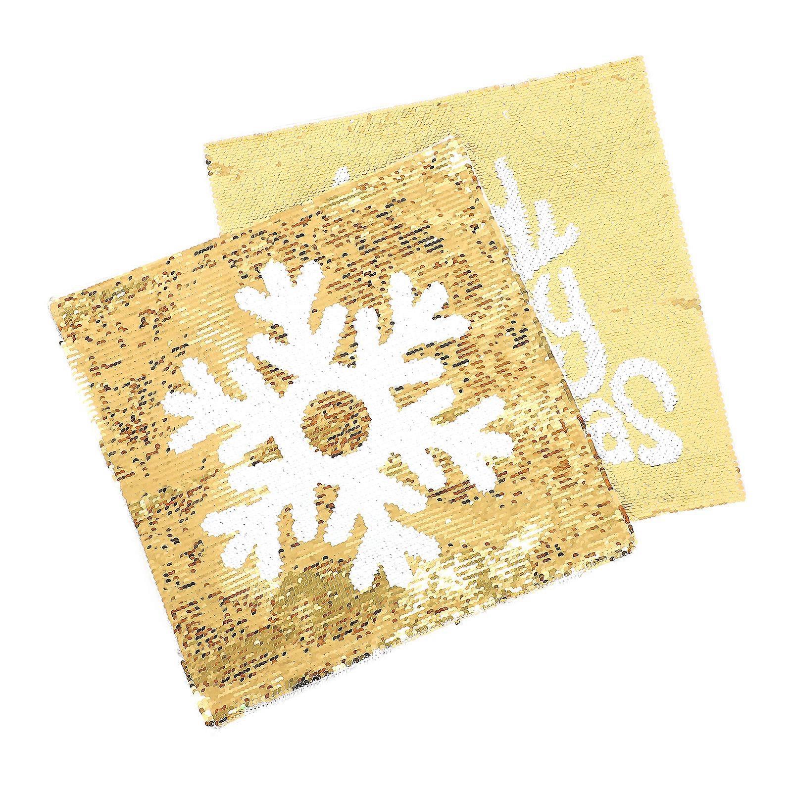 Golden Sequin Örngott Designad För Julfester Perfekt För Bäddsoffa Eller Bil 2st Storlek 40X40CM