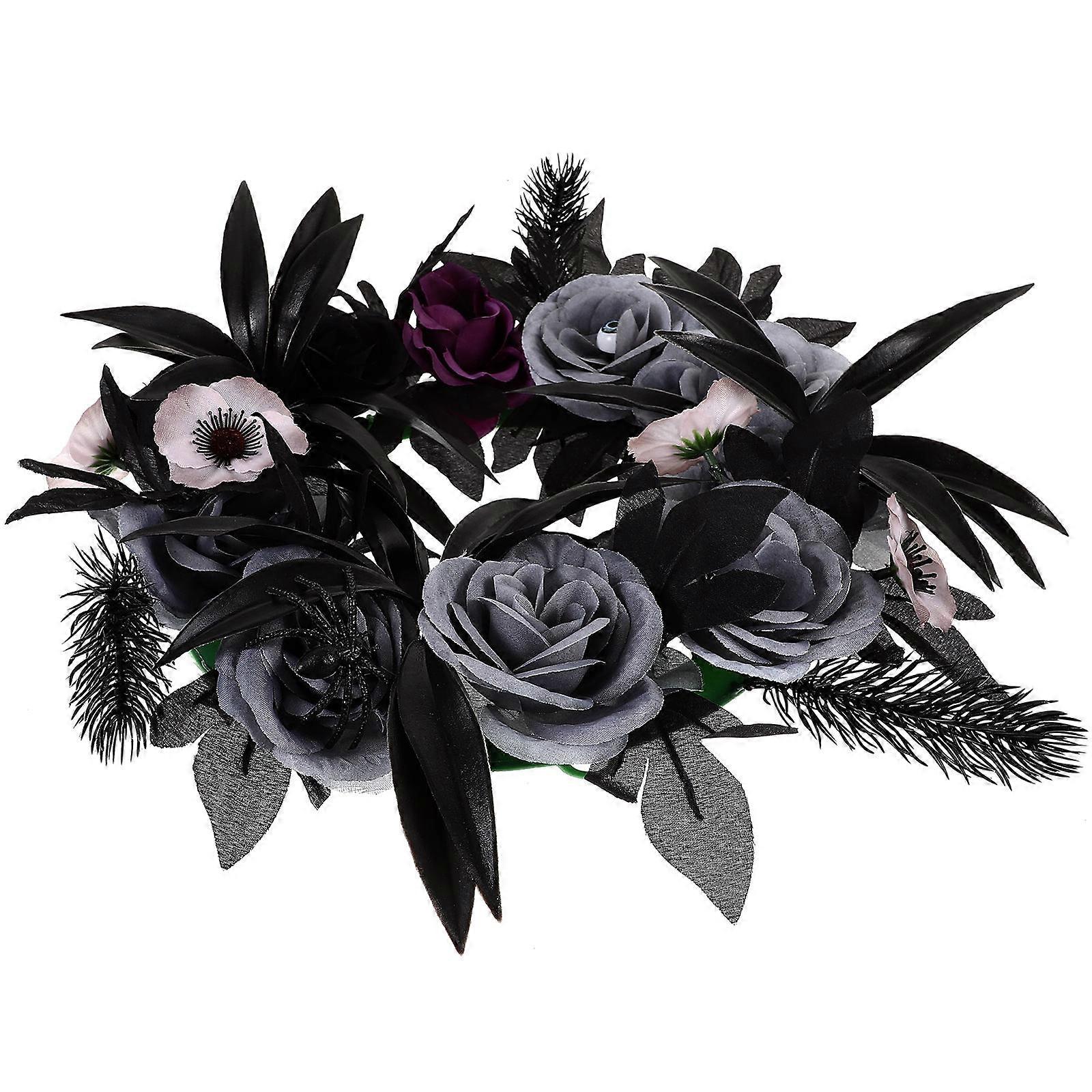 Artificial Floral Wreath Perfect For Halloween Occasions Offering Unique Spooky Eyeballs Design 1Pack