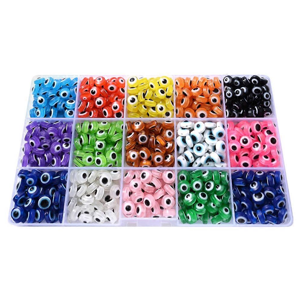 Evil Eye Resin Beads Flat DIY Jewelry Charms Durable Craft Beads for Unique Bracelets and Necklaces