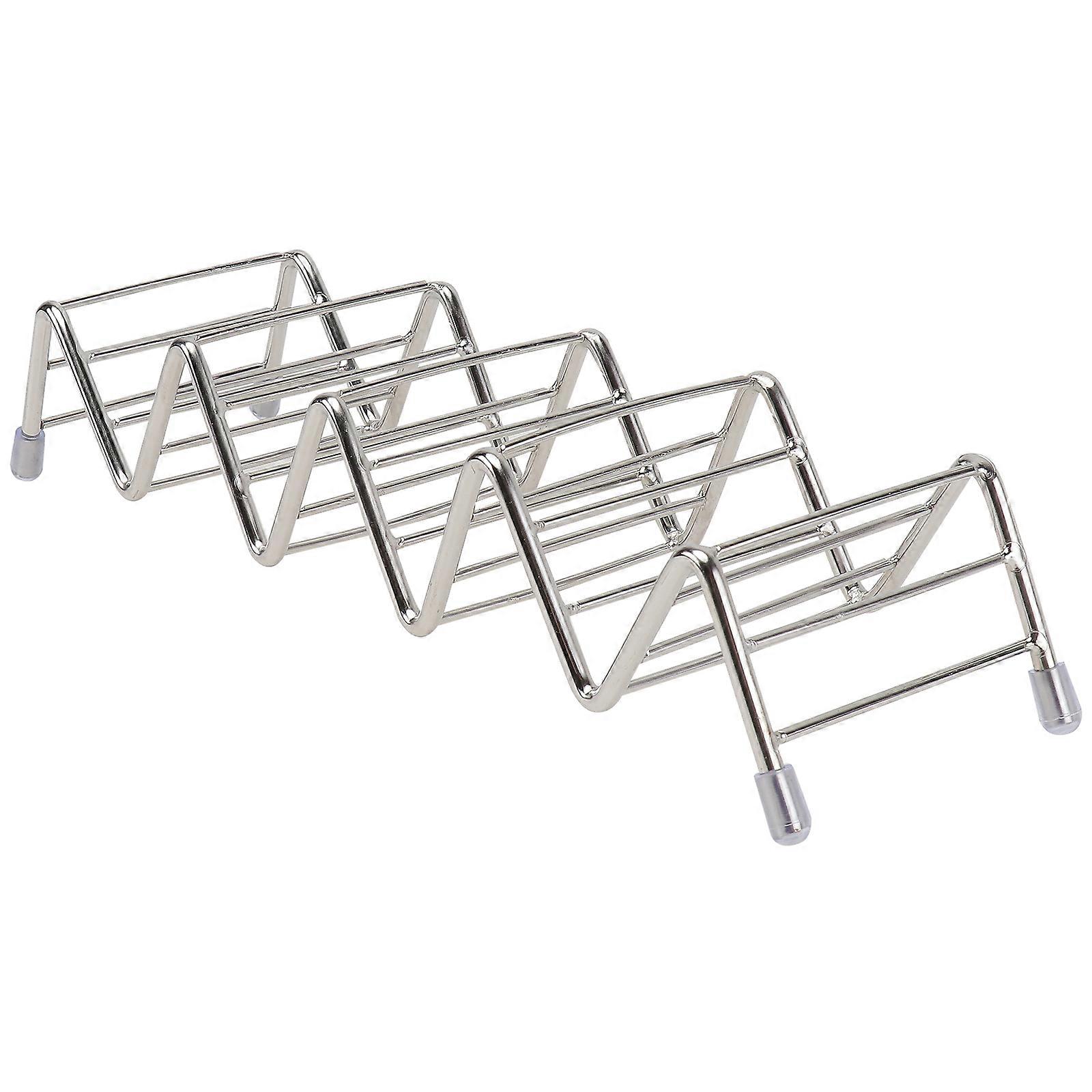 Stainless Taco Stand for Kitchen Use 1Pcs Pancake Display Holder Silver