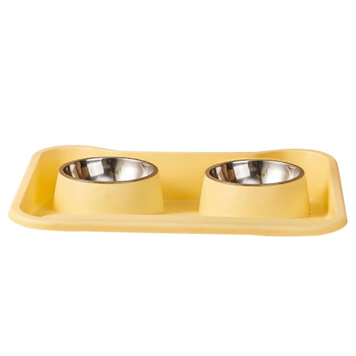 Double Cat and Dog Bowl With Non-Slip Base for Food and Water Access for Cats and Dogs of All Sizes