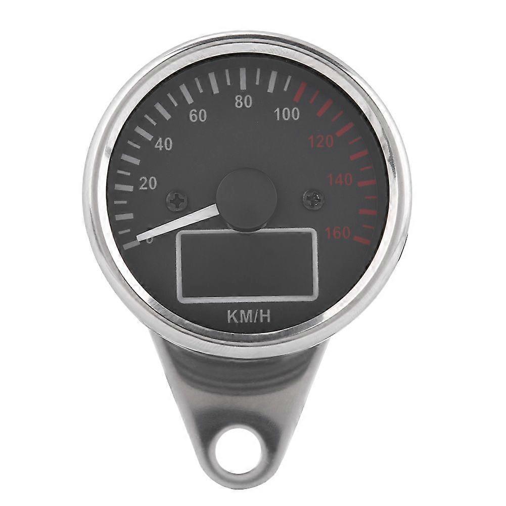 Universal 0~160KM/H Motorcycle Digital LED LCD Speedometer Tachometer Speed Gauge Retro Chrome