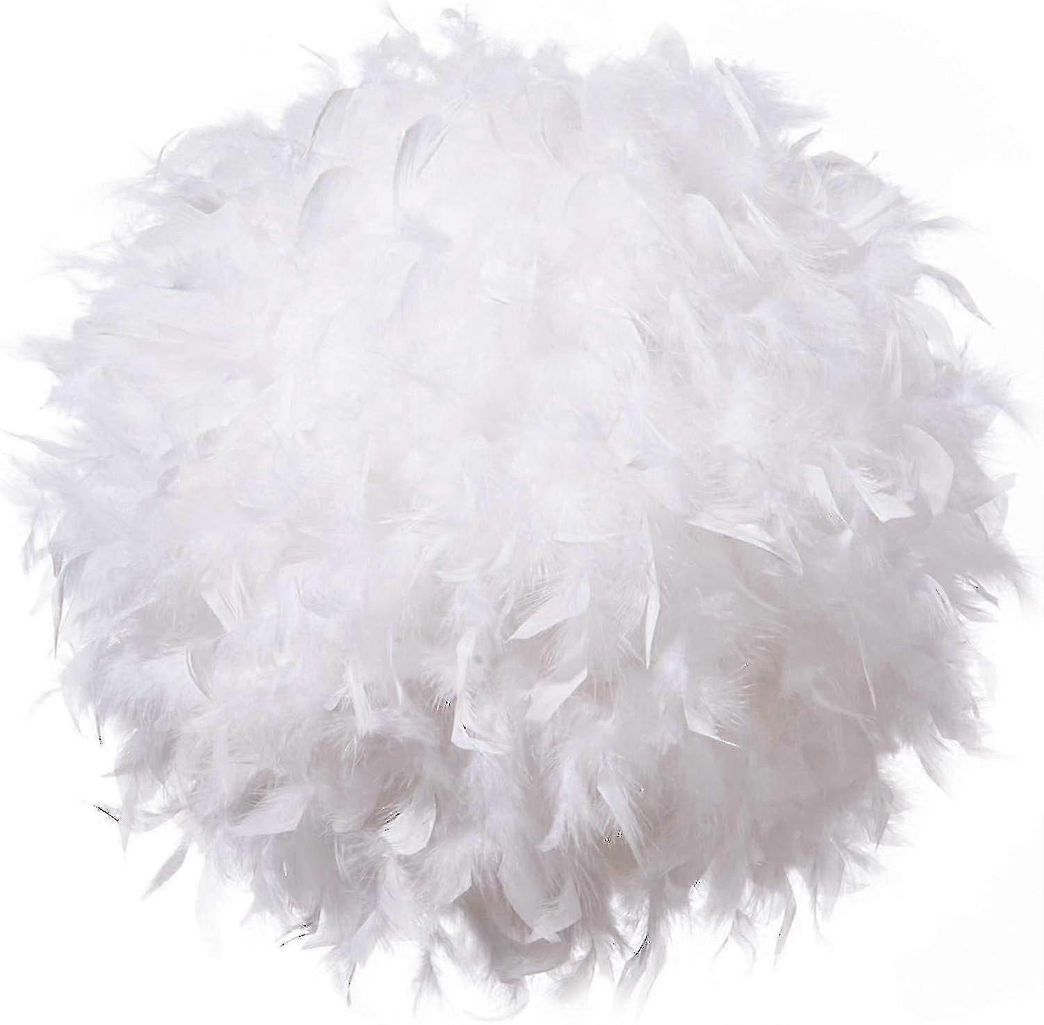 Feather Light Puszysty biały abażur do lamp sufitowych i stołowych - 30cm dekoracyjny klosz do eleganckiego oświetlenia domu