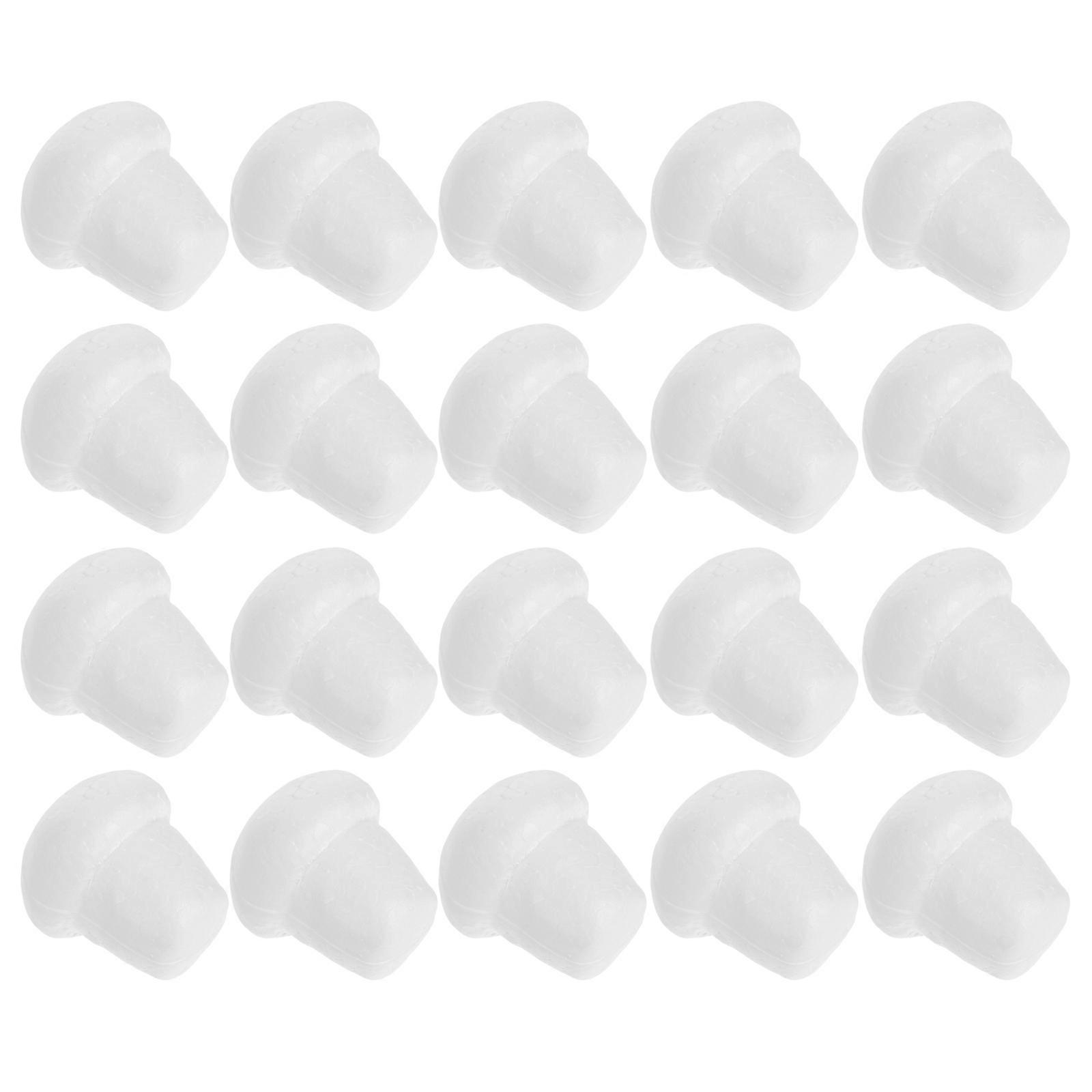 Unfinished Mushroom Ornaments Foam Mushroom for Crafting 20Pcs White