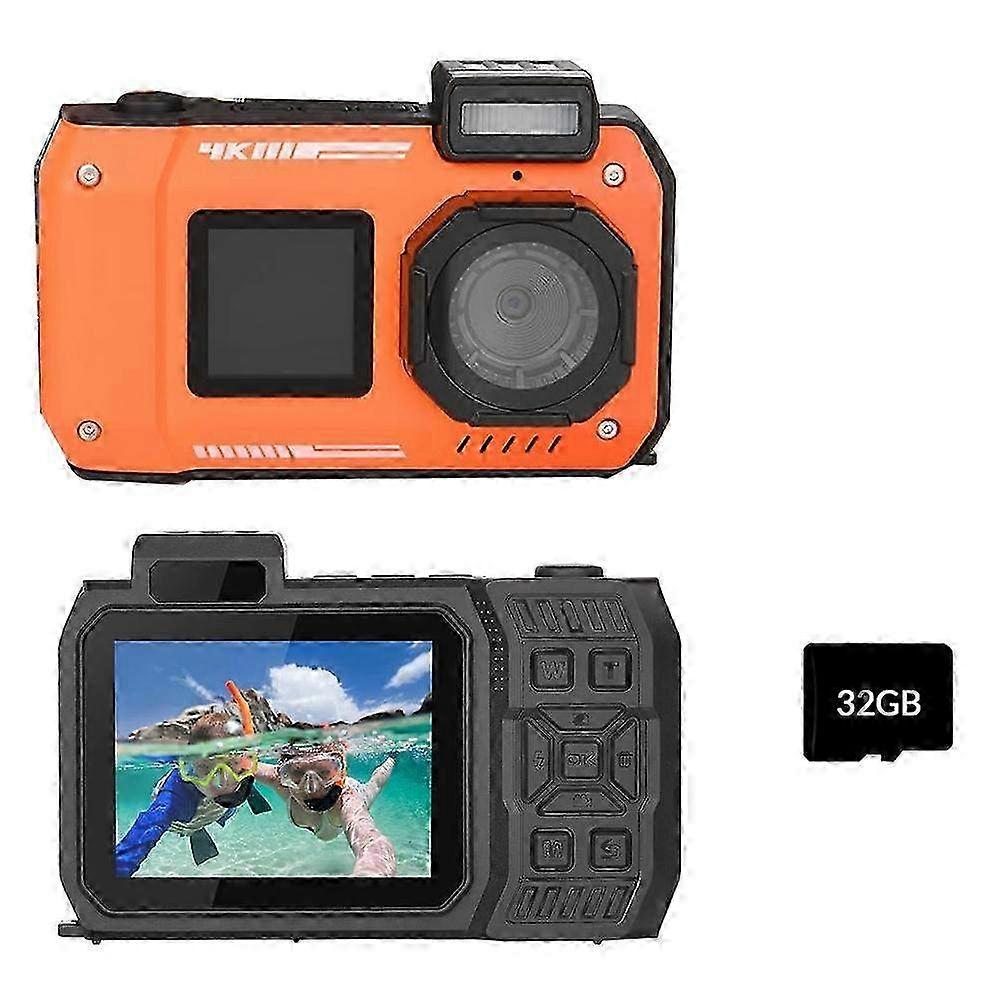 48MP 4K Underwater Camera with Dual Screens & Selfie Mode - Autofocus Waterproof Action Camera for Scuba Diving & Adventure Photography