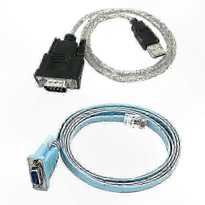 CAT5 Ethernet Adapter with RJ45 to DB9 and RS232 to USB Conversion LAN Connector for Networking Devices