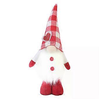 Valentine's Day Gnome Doll Faceless Handmade Plush Doll Mr. and Mrs. Scandinavian Tomte Table Ornament for Valentine's Day Gifts