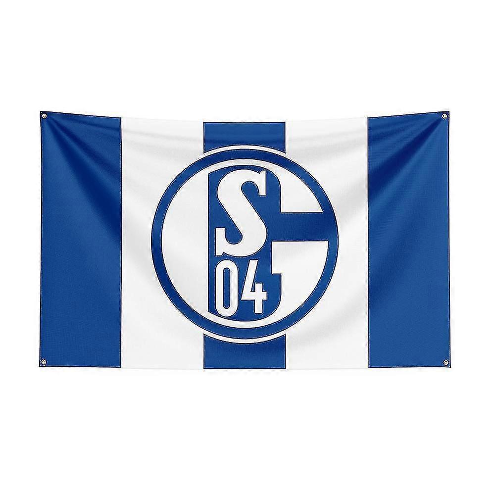 Born Pretty 3x5 Fc Schalke 04 Bayrak Polyester Baskılı Yarış Spor Afiş Dekor İçin
