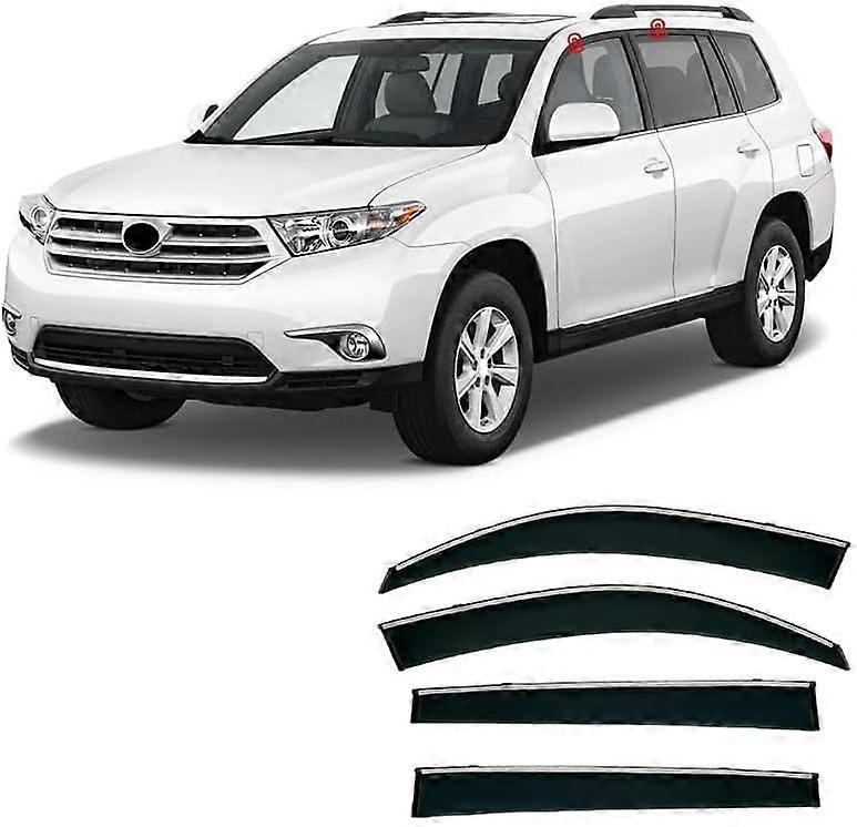 Car Window Wind Deflector for Toyota Highlander 2008-2014 Rain Guard Visor Auto Window Accessory