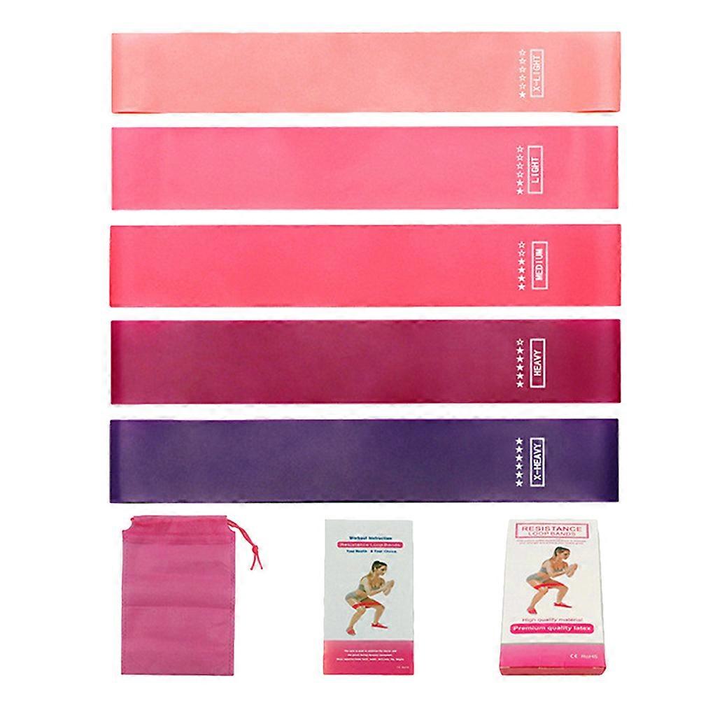 5Pcs Workout Elastic Resistance Bands For Home Workout Fitness Training Equipment Assorted Color And Exercise Functionality