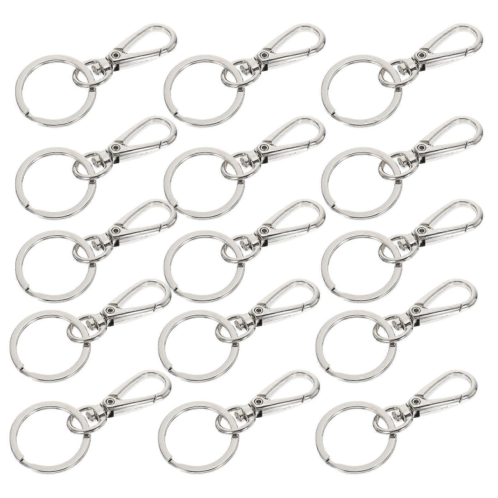 15pcs Zinc Alloy Keychain Clips – Lightweight, Durable Keyring Buckles for Crafts, Handmade Projects and Key Organization