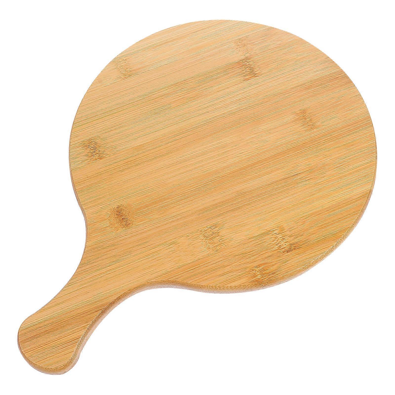 Decorative Bamboo Serving Tray 1Pc 33X23.5X1.5CM Round Plate Perfect For Pizza Presentation At Restaurants