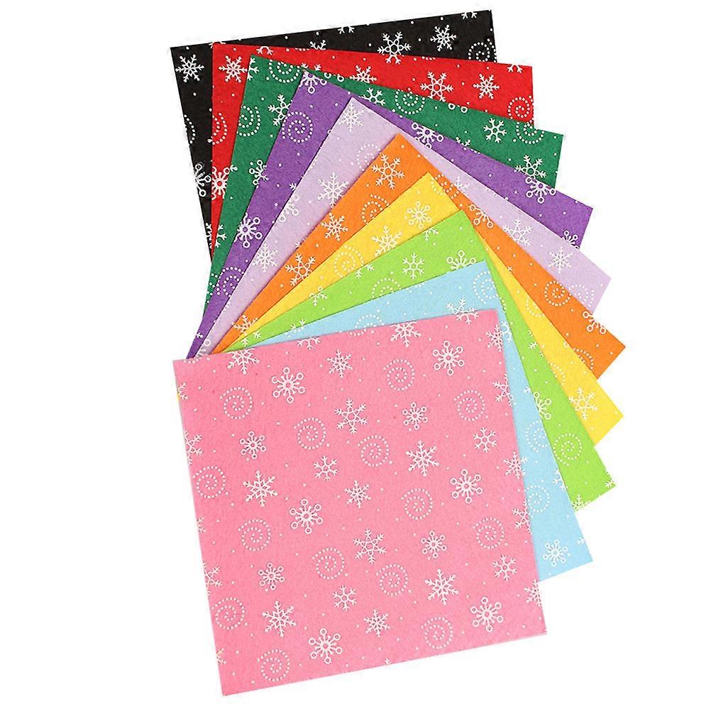 10Pcs Non-Woven Snowflake Craft Fabric For DIY Projects 30x30CM Assorted Color Suitable For Kids And Children Holiday Activities