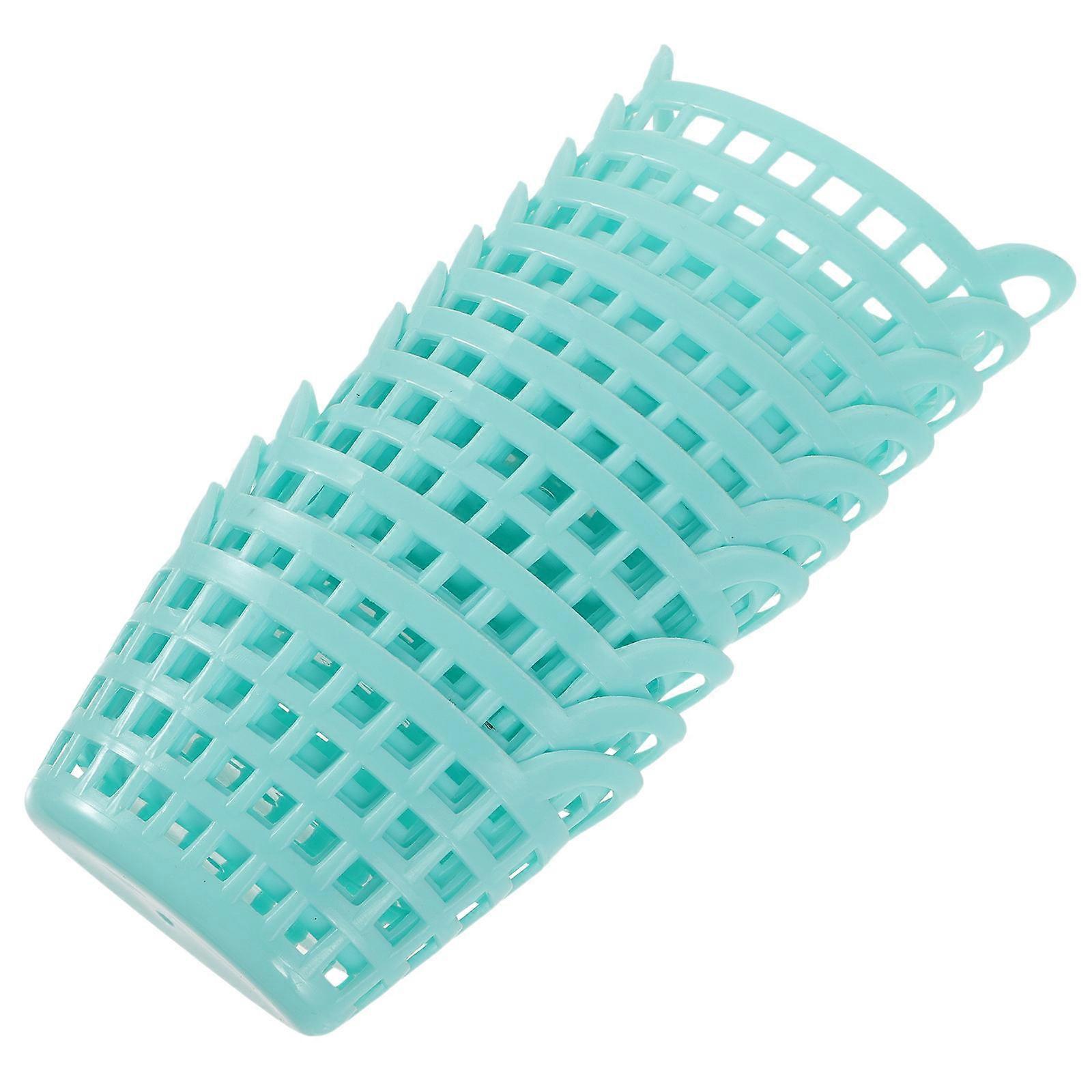 Sky-blue Mini Plastic Basket for Kids Pretend Play with Multi-functional Use 10pcs Small Size