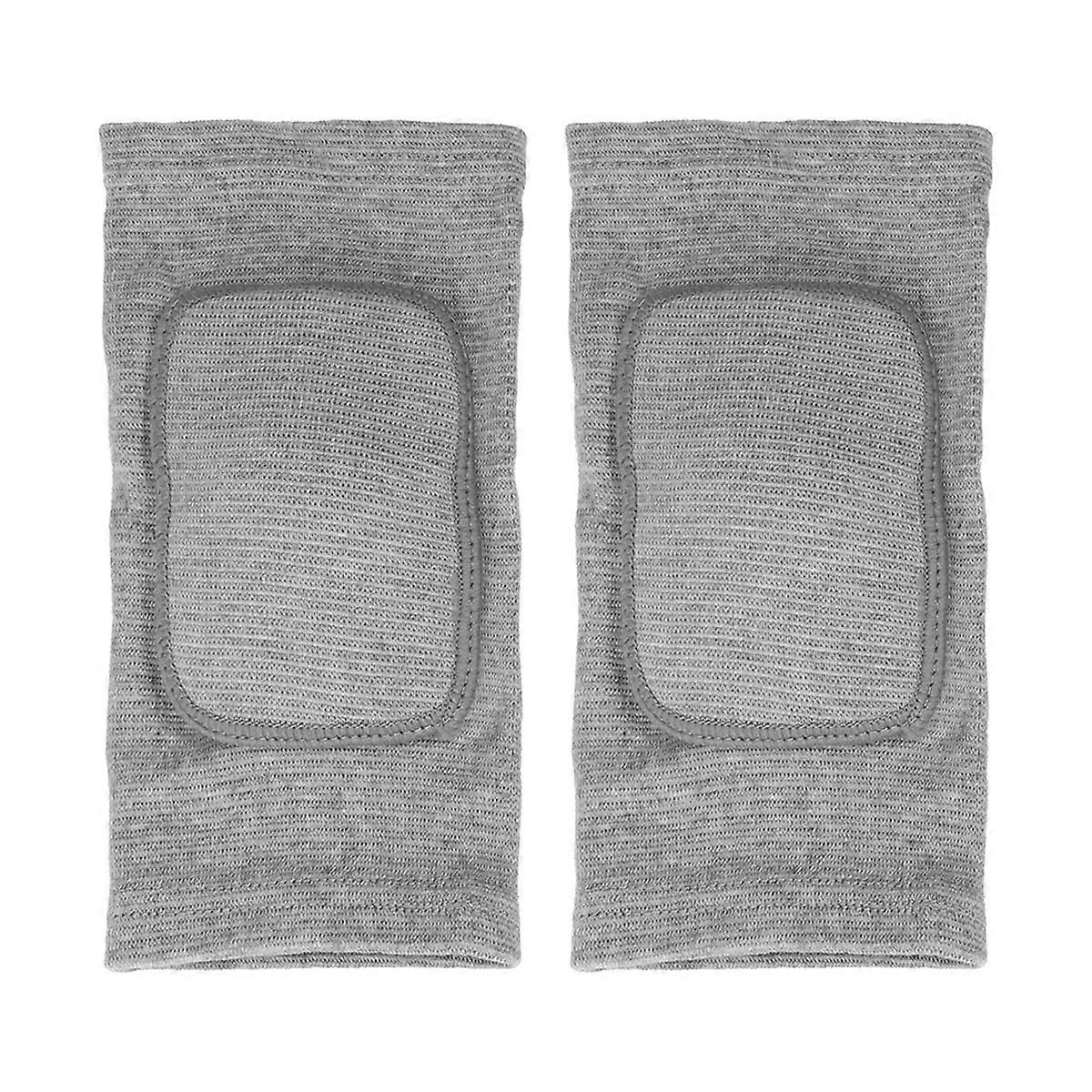 Grey Knee Protector with Thick Sponge for Sports Activities like Running Basketball Volleyball Spandex Size XS