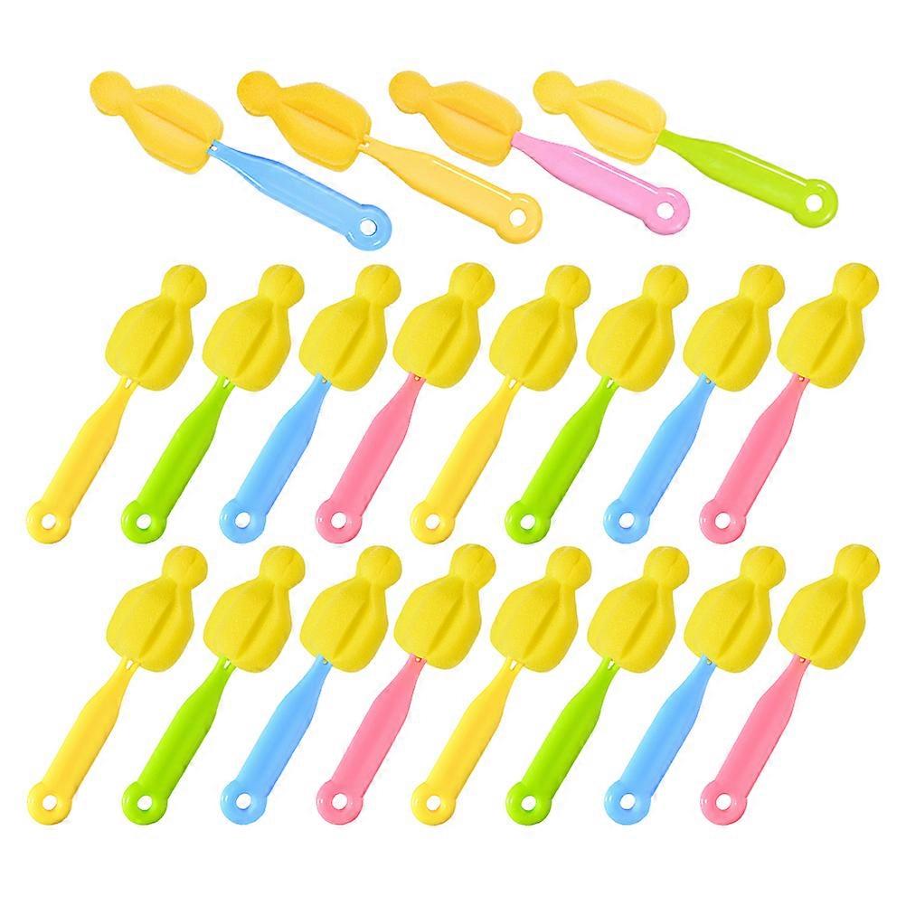 Compact 20 Pcs Sponge Nipple Brush For Travel Cleaning Daily Use Assorted Color Easy To Clean Material