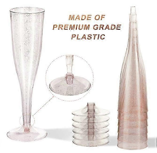 20 قطع البلاستيك الشمبانيا المزامير المتاح نظارات الشمبانيا للأحزاب أكواب بلاستيكية كؤوس كوكتيل الزفاف لوازم الحزب