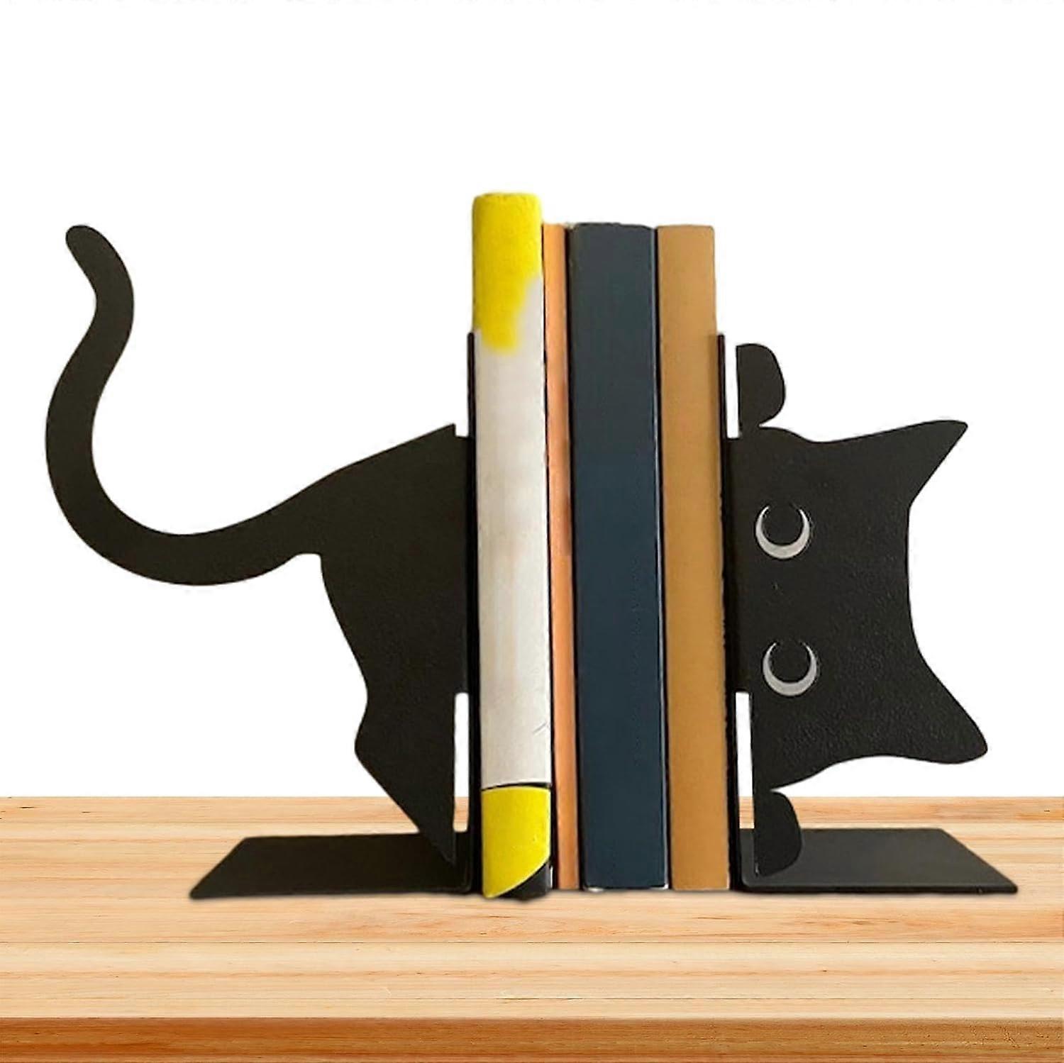1 Pair Cute Cat Decorative Bookends, Cat Metal Bookends