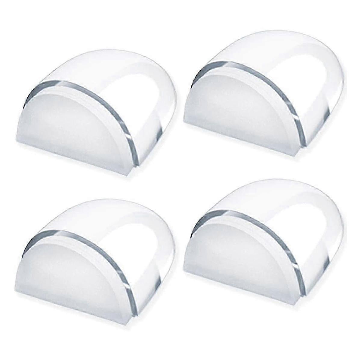 Set of 4 Transparent Self-Adhesive Door Stops for All Hard Floors