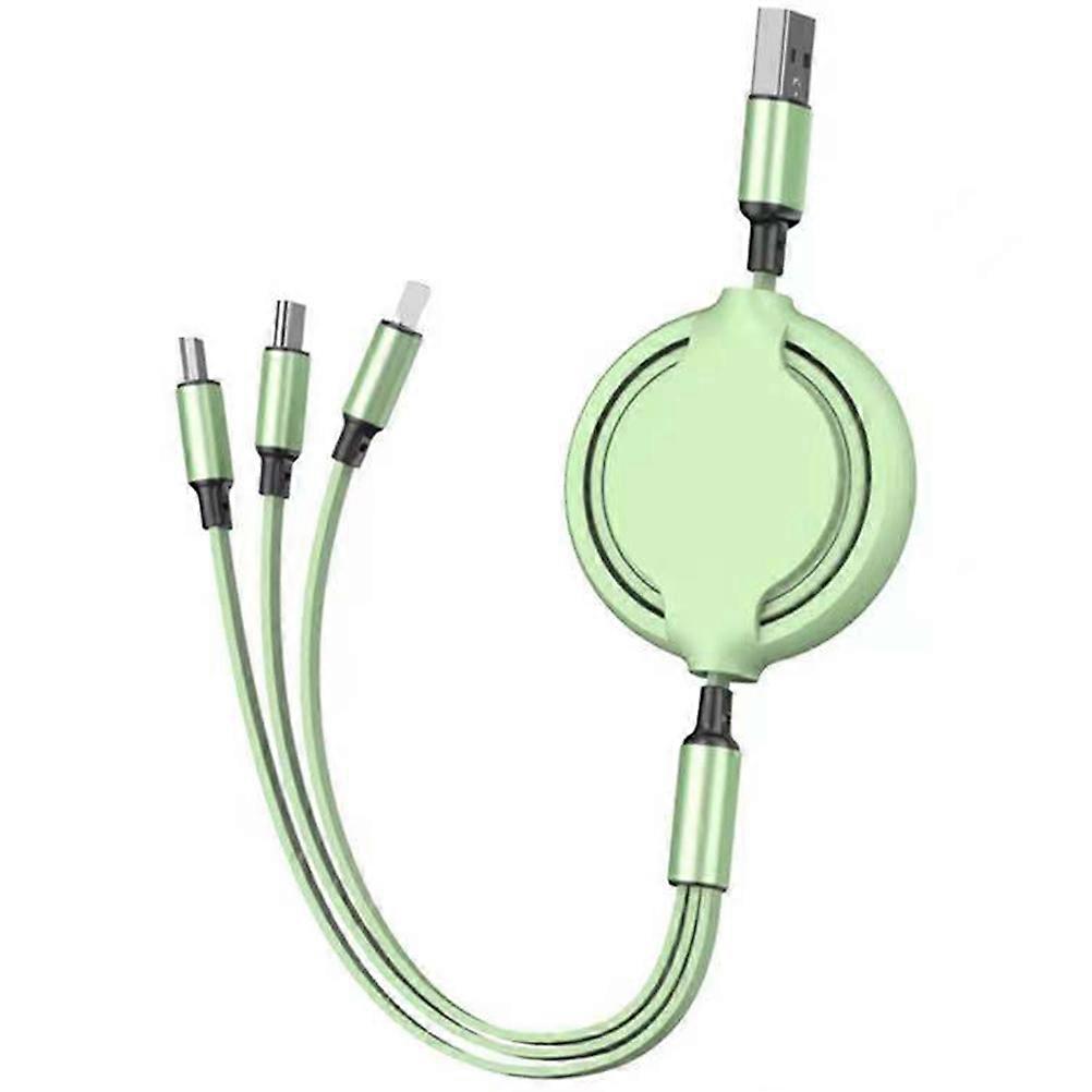 3 in 1 Retractable Fast Charging Cable - Compatible with iOS, Micro USB, Type C Devices