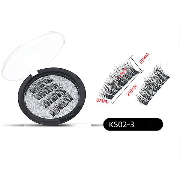 Magnetic Fiber Lashes 3d Glue Free Magnetic False Eyelashes Natural Look Eye Makeup Tool