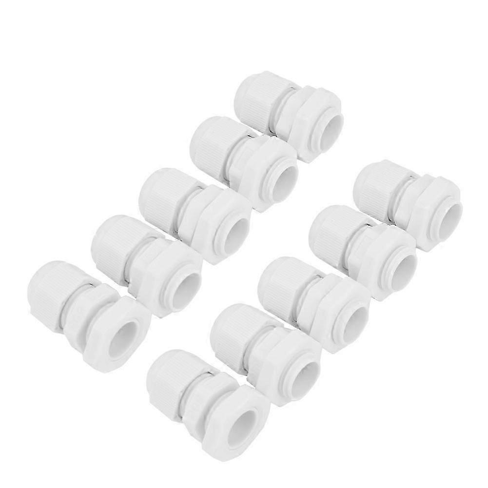 10PCS/set IP68 Waterproof White Nylon Plastic Cable Gland Connector (PG9)