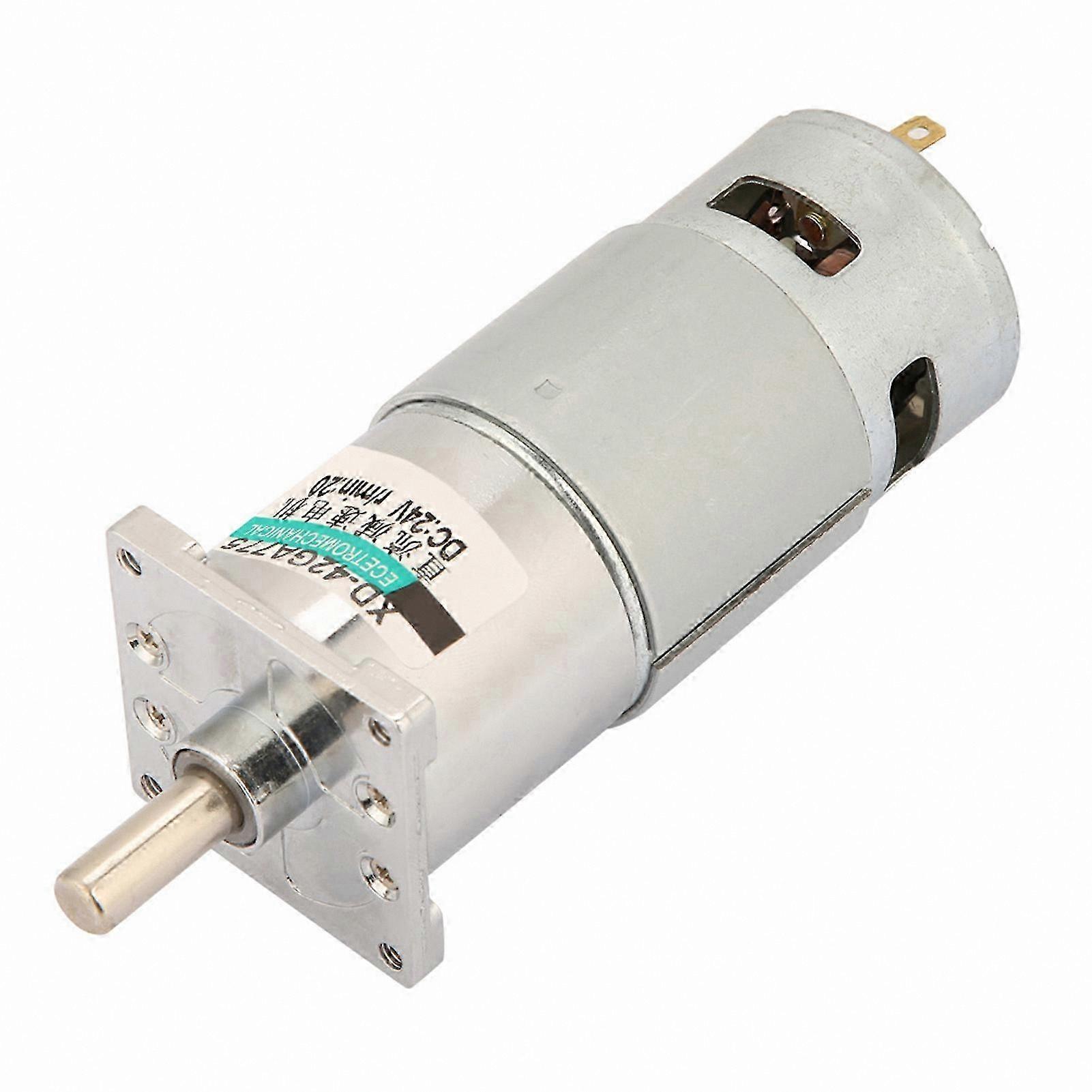24V DC Gear Motor with Bracket, 20RPM Adjustable Speed, High Torque Electric Micro Gearmotor for DIY Projects