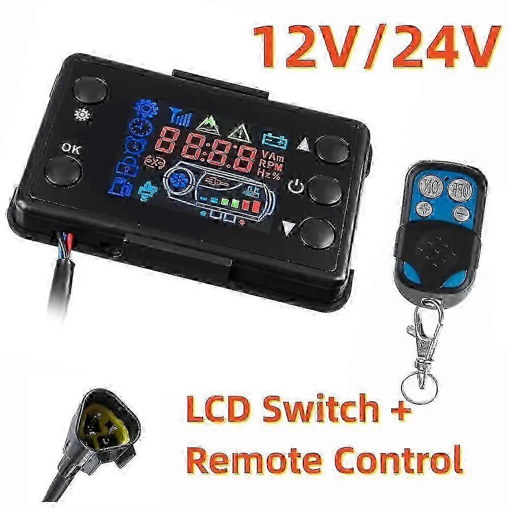 Riscaldatore diesel universale per auto 12V e 24V con display LCD - Telecomando per veicoli camion - Compatibile con Eberspacher & Webas