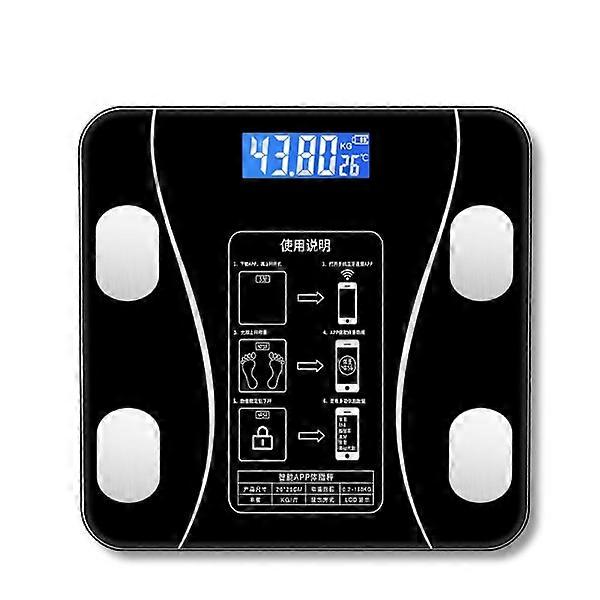 Black Smart Bathroom Scale with Body Analysis Function, Body Fat Scale, Home Scale, Charging Model