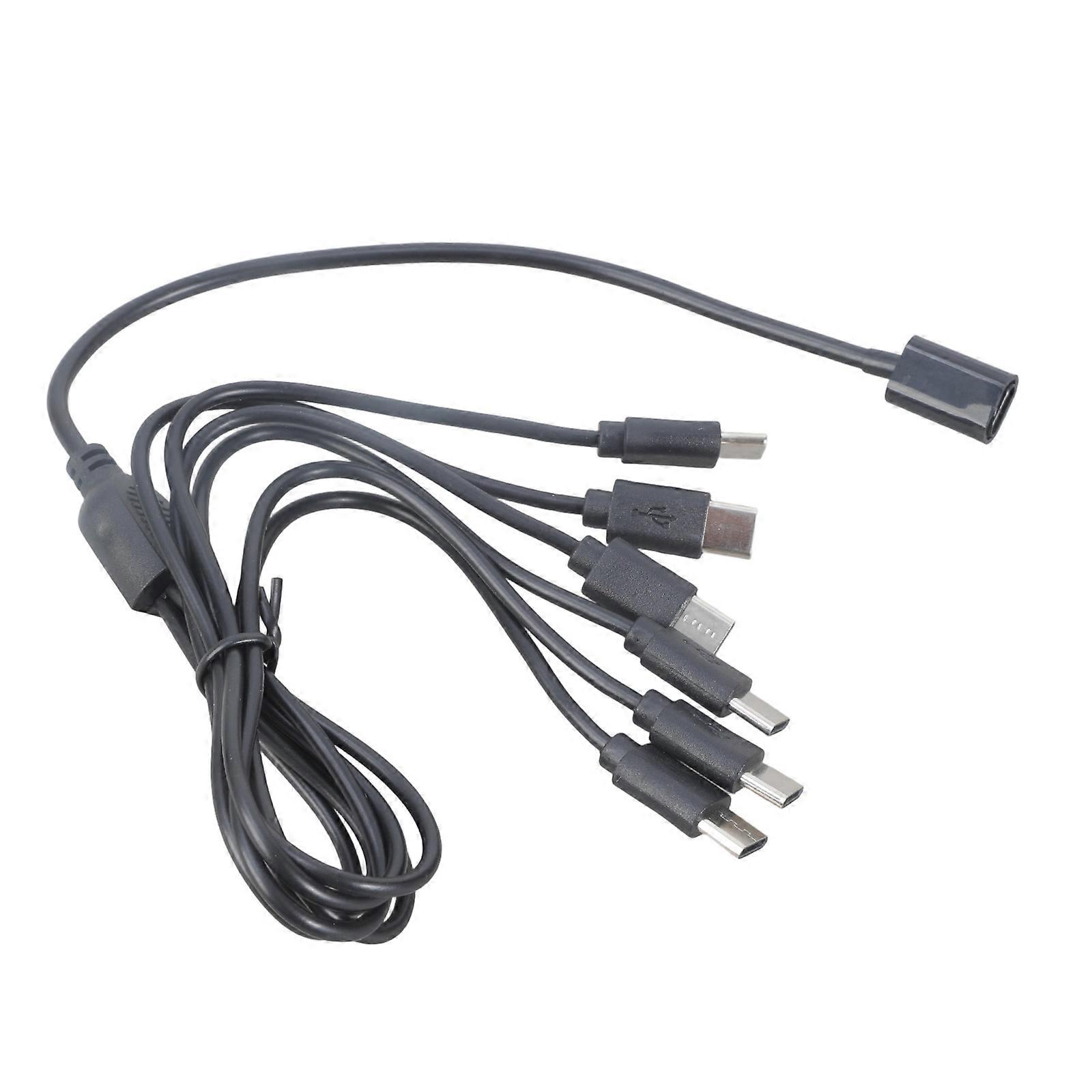 4-Port/6-Port USB-C-Splitter-Ladekabel, 5V 3A Netzteilkabel, Y-förmiges Design zum Laden mehrerer Geräte, mehrfarbig