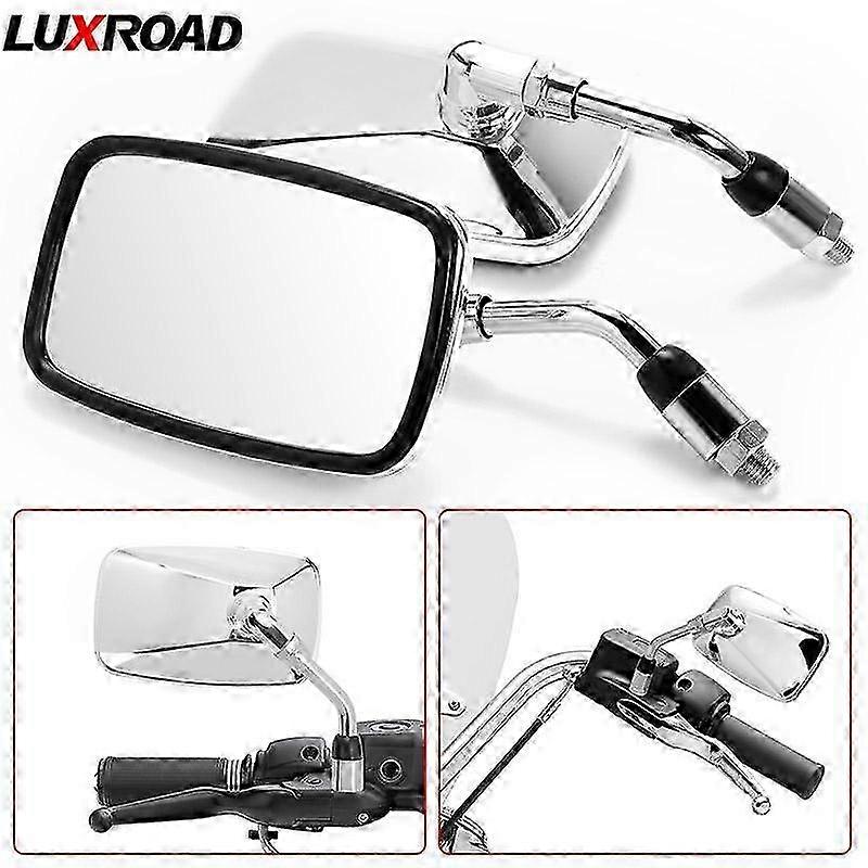 Motorcycle 360 Rotation Adjustable Chrome Rearview Mirror 10mm Bolt...