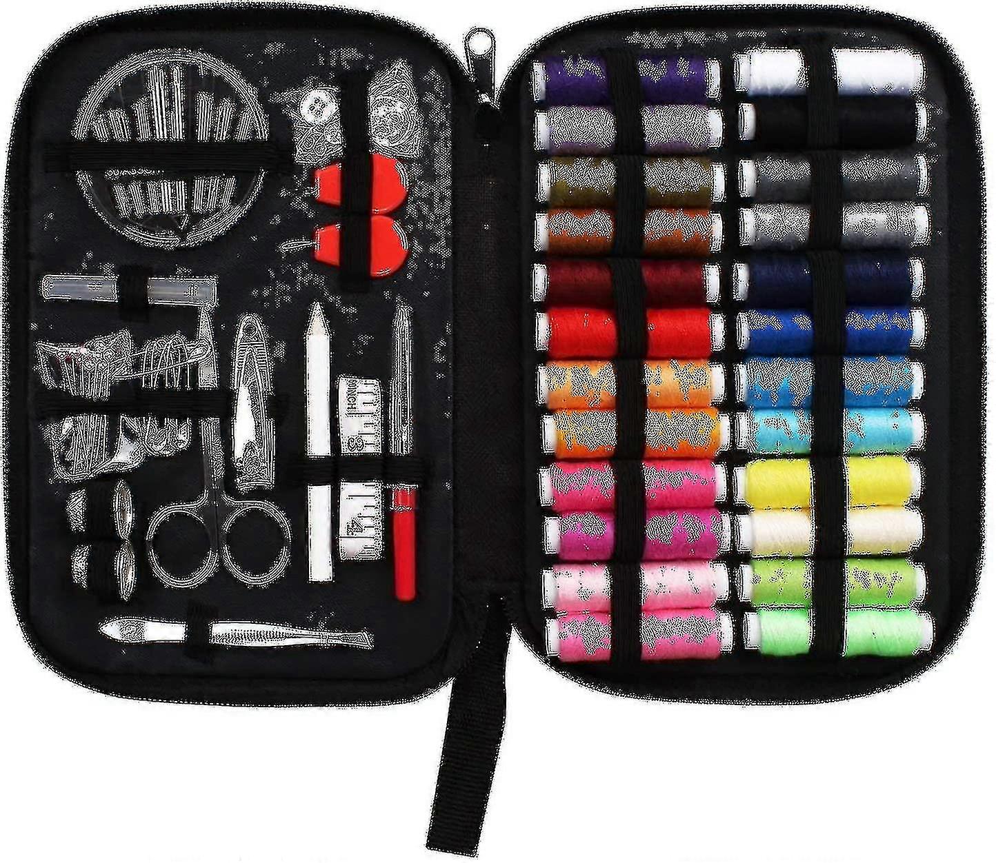 Sewing kit with 24-color spools, lightweight, portable and easy to store