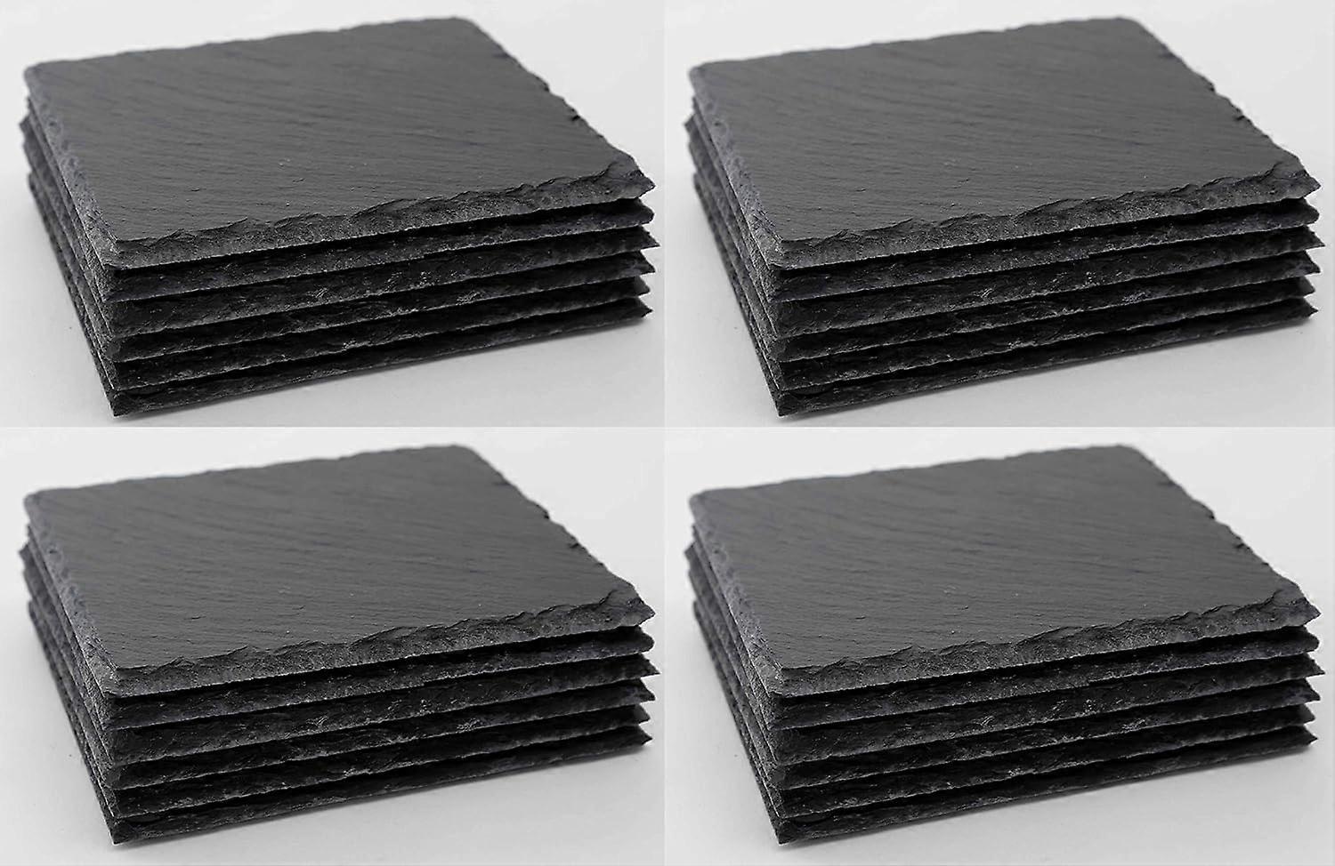 24x Schieferplatten I quadratisch I 15x15x0,5 cm I Telleruntersetzer Servierplatte länglich Sushi Teller Sushi Brett Dekoteller Schiefertafel