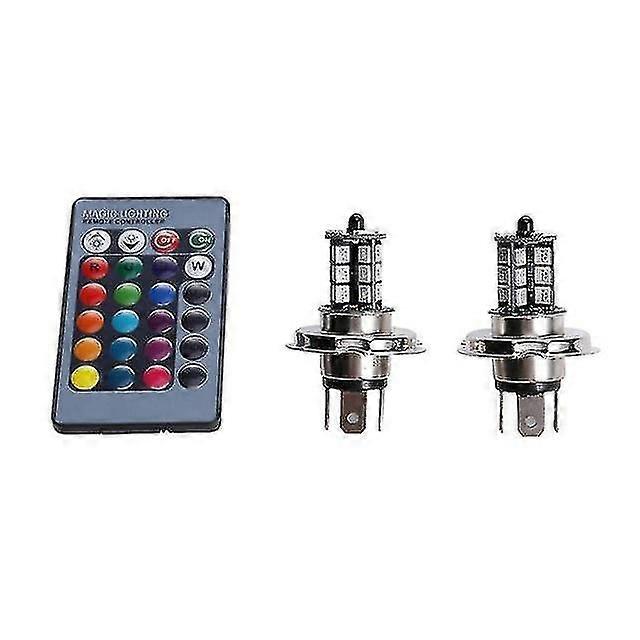 2 Pcs 9006 H4 HB4 H7 H8 H9 H11 Auto RGB Atmosphere Lamp