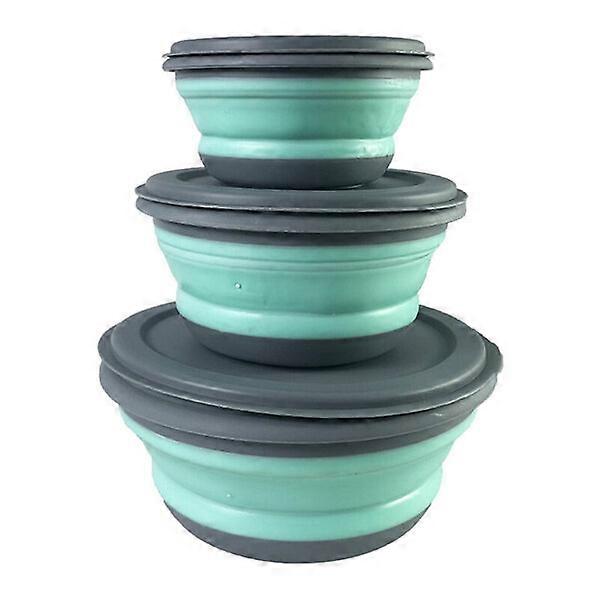 3-delte runde plastskåler for utendørs bruk