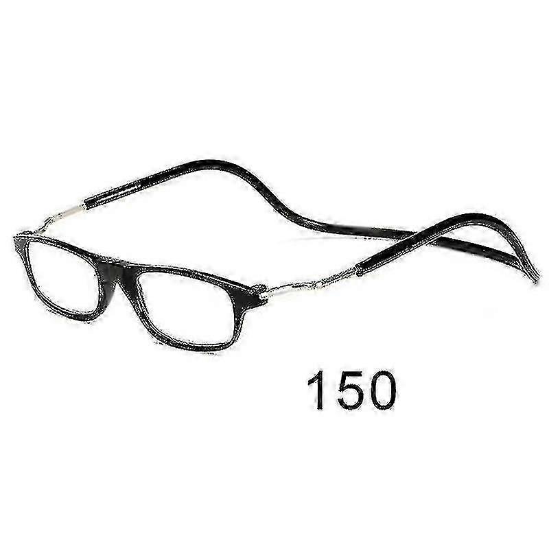 Magnetic reading glasses, 1 pair, with non-slip and retractable temples
