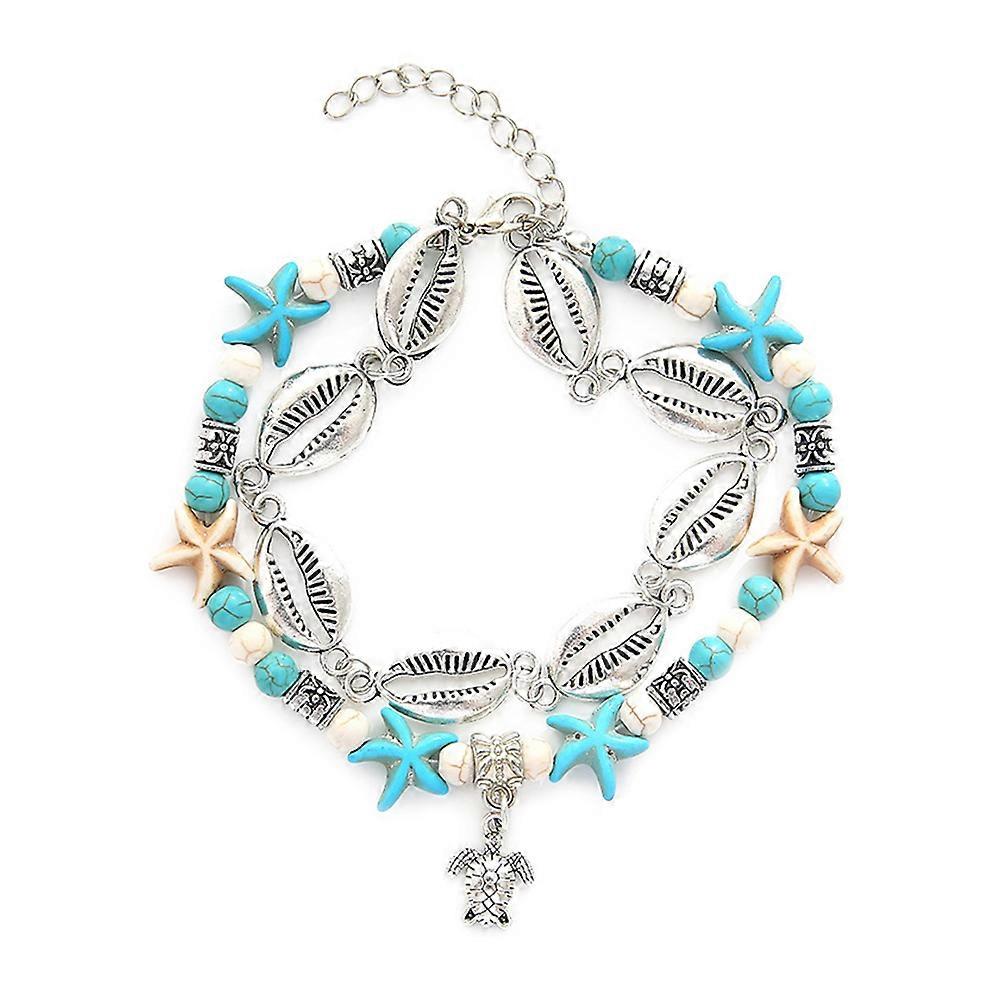 Metal Shell Anklet Fashion Anklet for Decoration Use 2Pcs Foot Hanging Chain