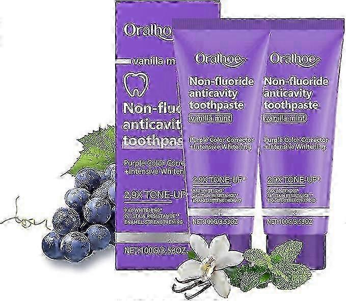 2025 Purple Toothpaste for Whitening - Vanilla Mint Formula to Remove Stains