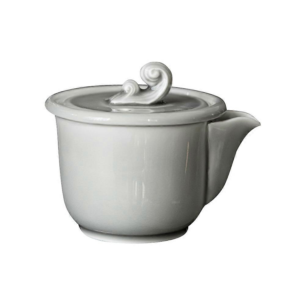 Japanese Style Teapot Kung Fu Teapot for Storage Ceramic Light Grey