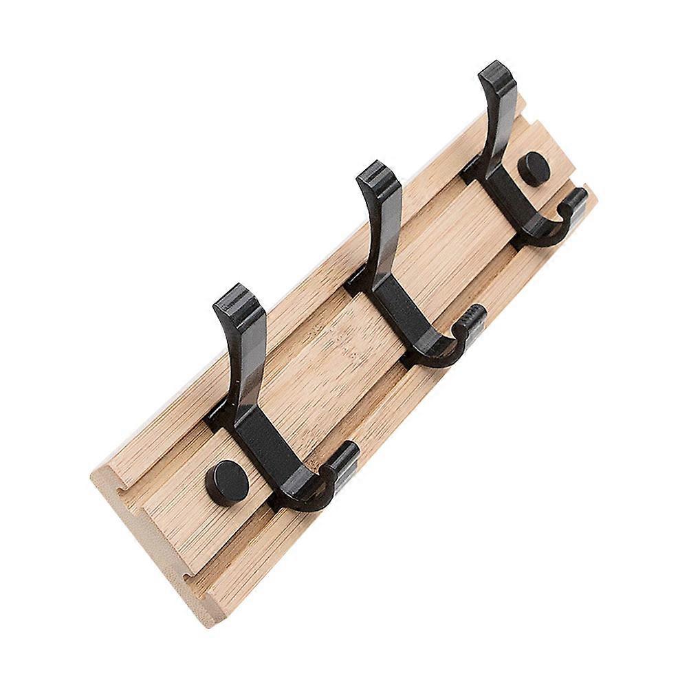 Bamboo Wood Bedroom Coat Rack Coat Hat Hook for Storage Use 1Set