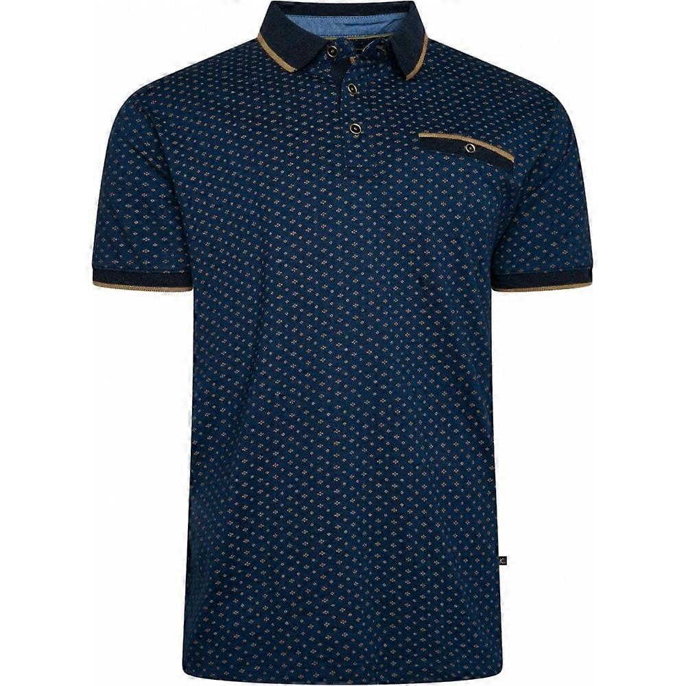 Men's KAM Kam Mens Big Size Geometric Pattern Print Polo