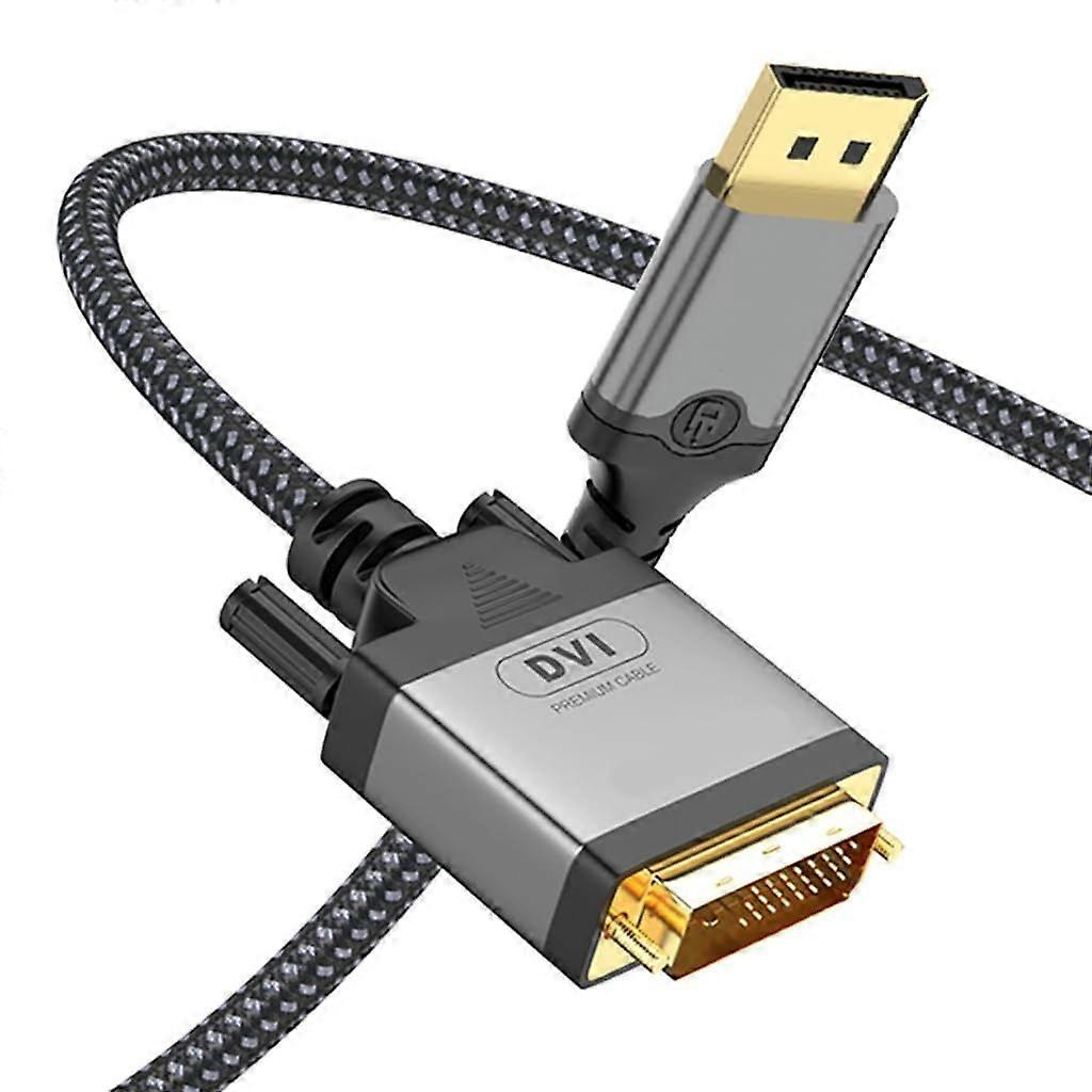 2m DisplayPort to DVI Cable Line Video Transmission Cord Wire Support 4K@30Hz(Black)