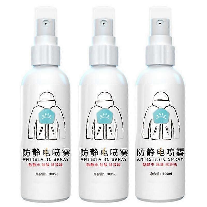 3x Anti Static Spray - Multipurpose Cleaner Spray for Clothes, Blinds, Carpets & Curtains - Anti Static & Anti Crease Spray for Blouses & Skirts