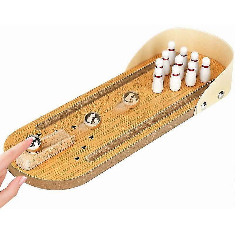Desktop Bowling Mini Bowling Game Set 10 Pins Wooden Table Bowling GameFonepro