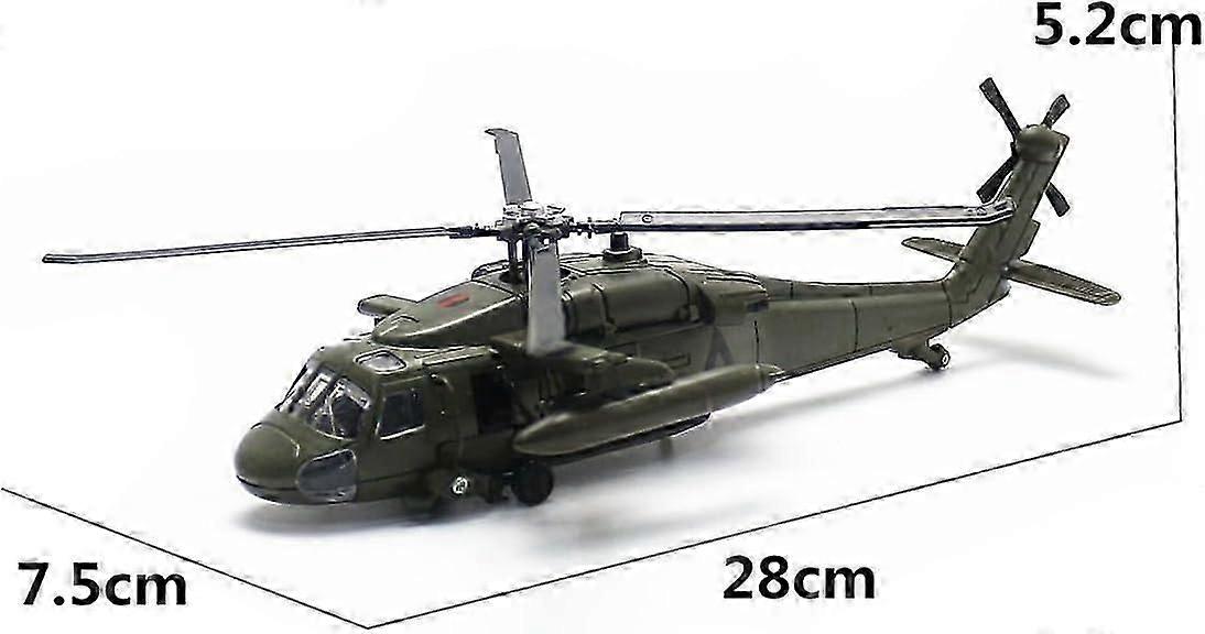 1/64 Scale Alloy Black Hawk Helicopter Model, Diecast Static Display Light with and Sound Effects, Gift for Military Lovers Ref: 2205