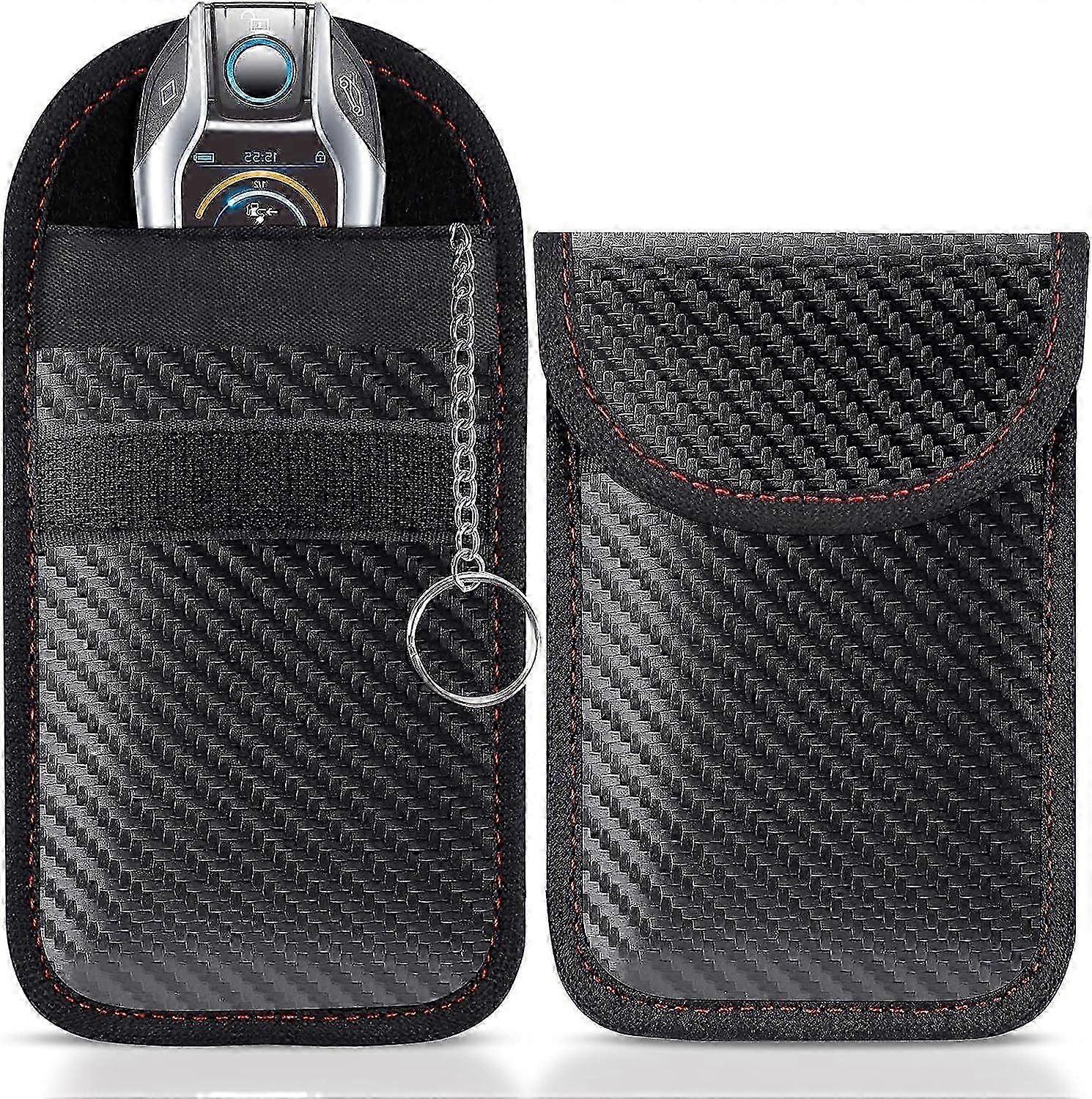 2025 2 x Pcs Faraday Bag Pouch for car Keys Anti-Theft Remote Entry Keyless Protect Car Key Signal Blocking Pouch Keyless Entry Car Keys Case RFID Blo