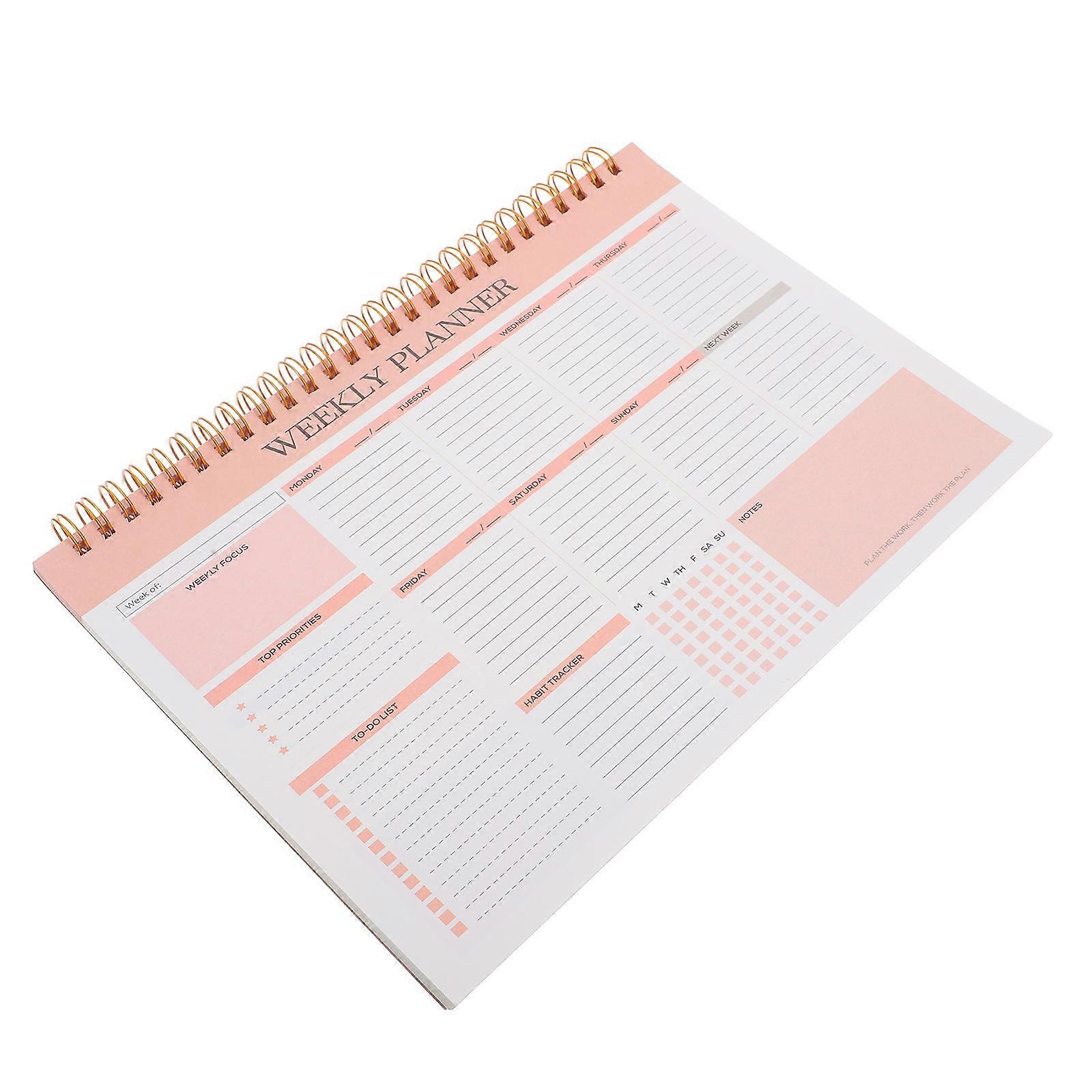 Weekly Planner Spiral Notebook for 2Pcs with Undated Planning