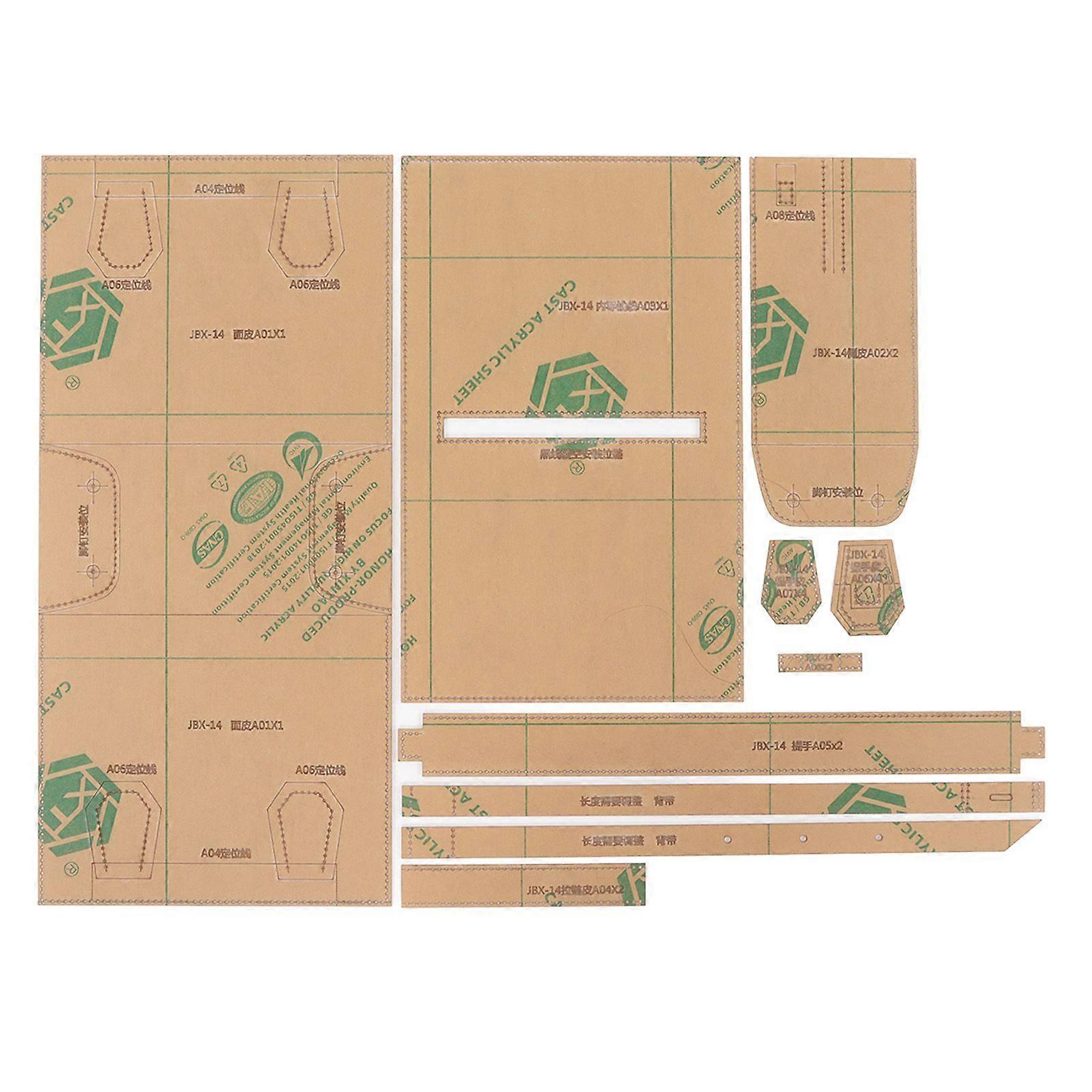 Craft Acrylic Pattern Template Transparent Clear Precision Cutting Wallet Leather Acrylic Templates for Shoulder Bag